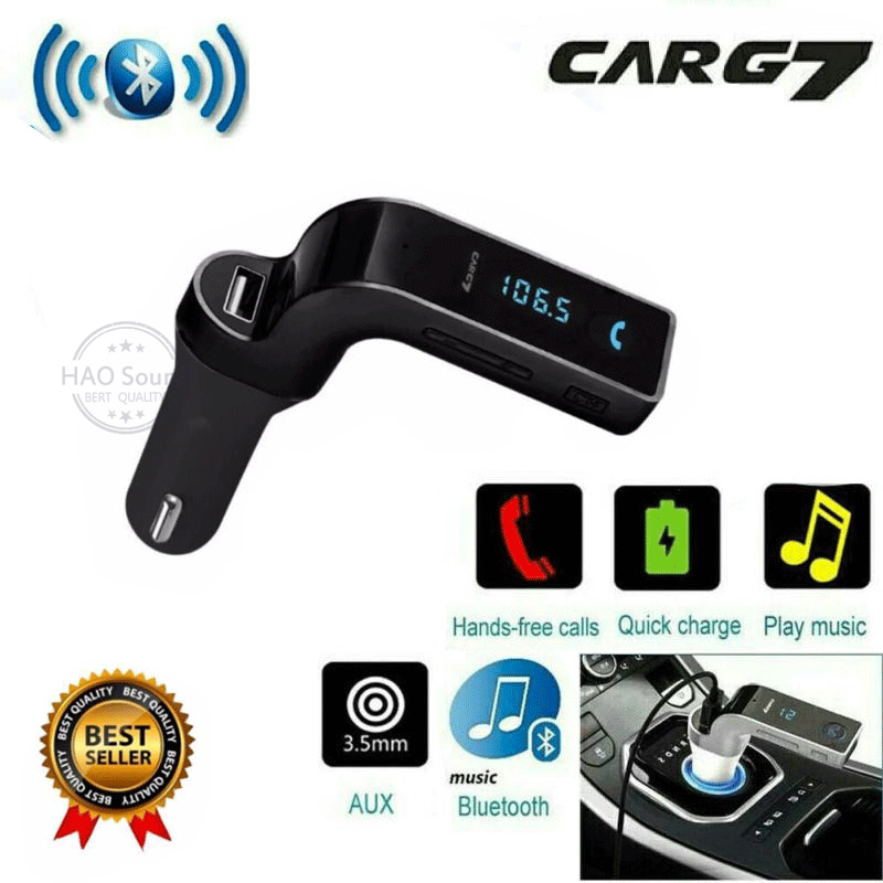 G7 Bluetooth Car Kit Handsfree FM Transmitter Radio MP3 Player USB Charger