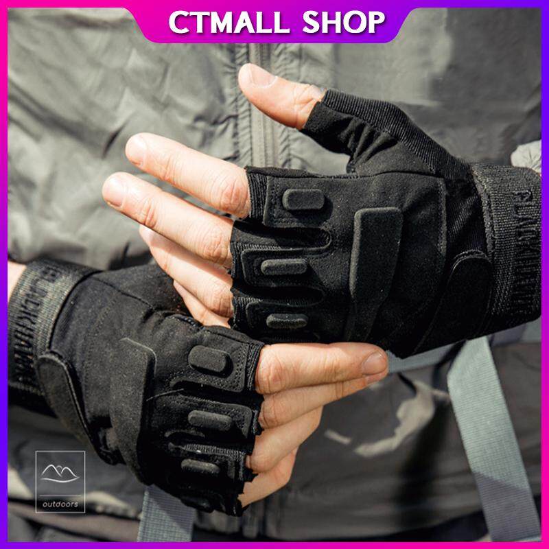 CTMALLTactical gloves ถุงมือยกน้ำหนัก ถุงมือฟิตเนส ถุงมือกลางแจ้ง ถุงมือ มอเตอร์ไซร์ Fitness Glove outdoor ถุงมือรถจักรยานยนต์  ถุงมือจักรยาน Bicycle glove Motorcycle gloves