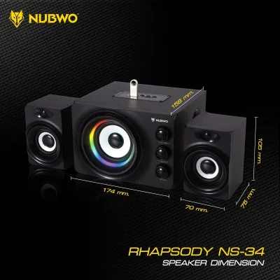 ลำโพง NUBWO RHAPSODY 2.1 SPEAKER Bluetooth รุ่น NS-34