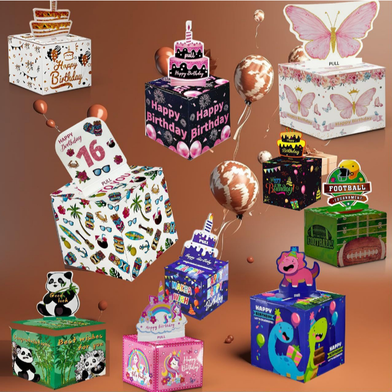 [Free Money Envelope] Birthday Surprise Gift Box, Money Pulling Box, Gift Box Props, Cash Cake [F02] ราคา 99 บาท*ส่งฟรี