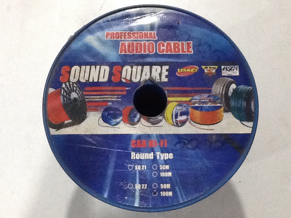 SOUND SQUARE สายสัญญาณ สายดอกลำโพง SQ 22 100M มีทั้ง 1 เมตร 10 เมตร และ ยกม้วน ยาว 100 เมตร Sound Speaker Cable 100M 2x2.0 mm. ราคา 60 บาท*ส่งฟรี