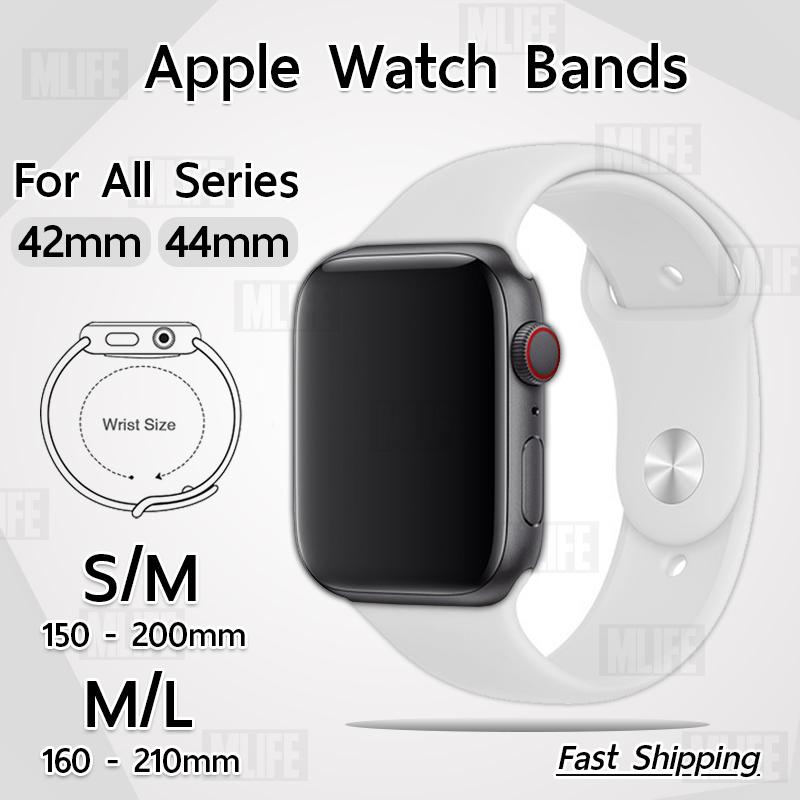 สาย ซิลิโคน สำหรับ นาฬิกา Apple Watch 42mm หรือ 44mm ซีรีย์ SE 6 5 4 3 2 1  - สายนาฬิกา Replacement Silicone Band for Apple Watch Series 1, 2, 3, 4, 5 44 mm 42 mm