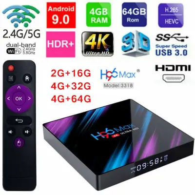 H96 MAX RK3318 Smart TV Box Android 9.0 Media player 4K Google Voice Assistant Netflix Youtube