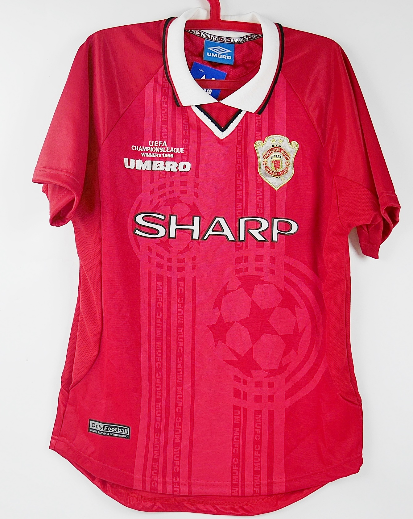 MAN UTD HOME 2 STARS UCL WINNERS 1999-2000 RETRO FOOTBALL SHIRT SOCCER JERSEY