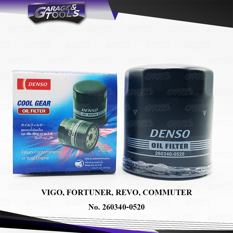กรองน้ำมันเครื่อง TOYOTA VIGO, FORTUNER, REVO, COMMUTER (DENSO COOL GEAR) กรองเครื่อง 260340-0520 ราคา 85 บาท*ส่งฟรี