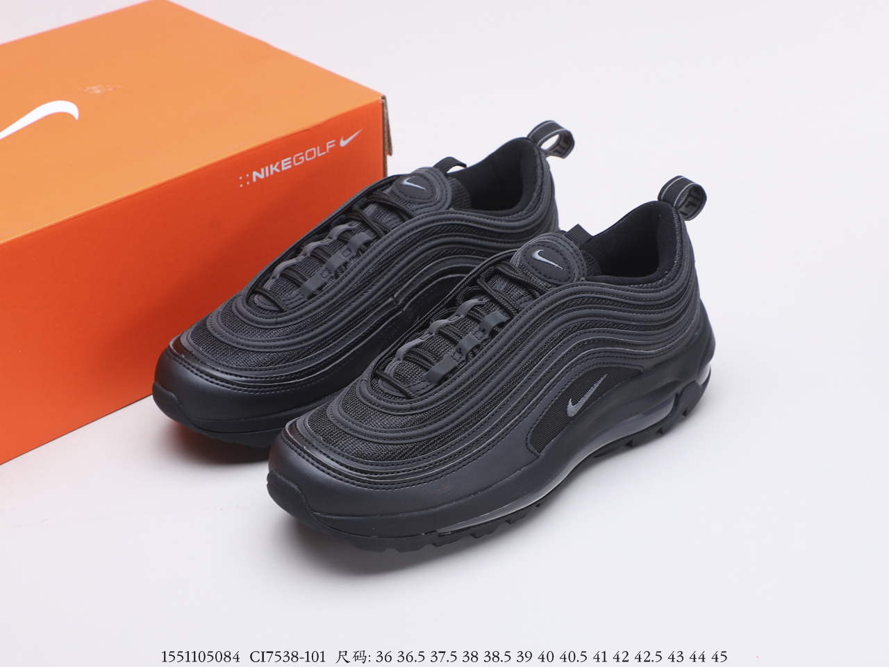 【Sale50%】รองเท้าวิ่งNiike Air Max 97 - สีดำล้วน รองเท้าแฟชั่น รองเท้ากีฬา รองเท้าออกกำลังกาย สินค้าตรงปก100%