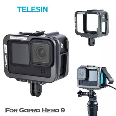 TELESIN GoPro 10 9 Aluminium Alloy Frame Case Double Cold Shoe กรอบเฟรมอลูมิเนียม GoPro Hero 9 / 10 Black