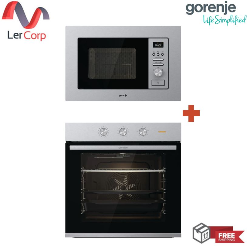 [0% 10 เดือน] (Gorenje) เตาอบระบบเดียวแบบฝัง BO6727E03X + เตาอบไมโครเวฟ BM201AG1X ราคา 25,190 บาท*ส่งฟรี