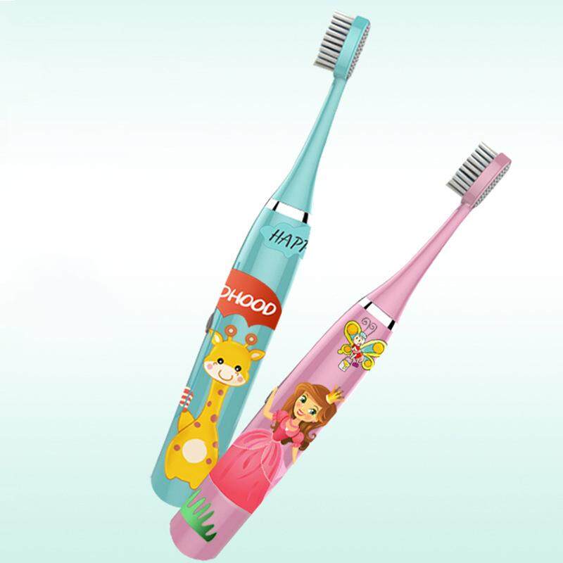 แปรงสีฟันไฟฟ้าเด็กการ์ตูนน่ารักของใช้ในครัวเรือนแบบไม่ชาร์จแปรงสีฟันโซนิคอัตโนมัติกันน้ำ (4-10 ปี)
