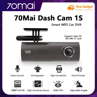[ศูนย์ไทย] [Global version] 70mai Dash Cam 1S English Car Camera กล้องติดรถยนต์ พร้อม WIFI สั่งการด้วยเสียง Voice Command มุมมองกล้อง 130° Wide-Angle View 70 mai By Tera GadGet