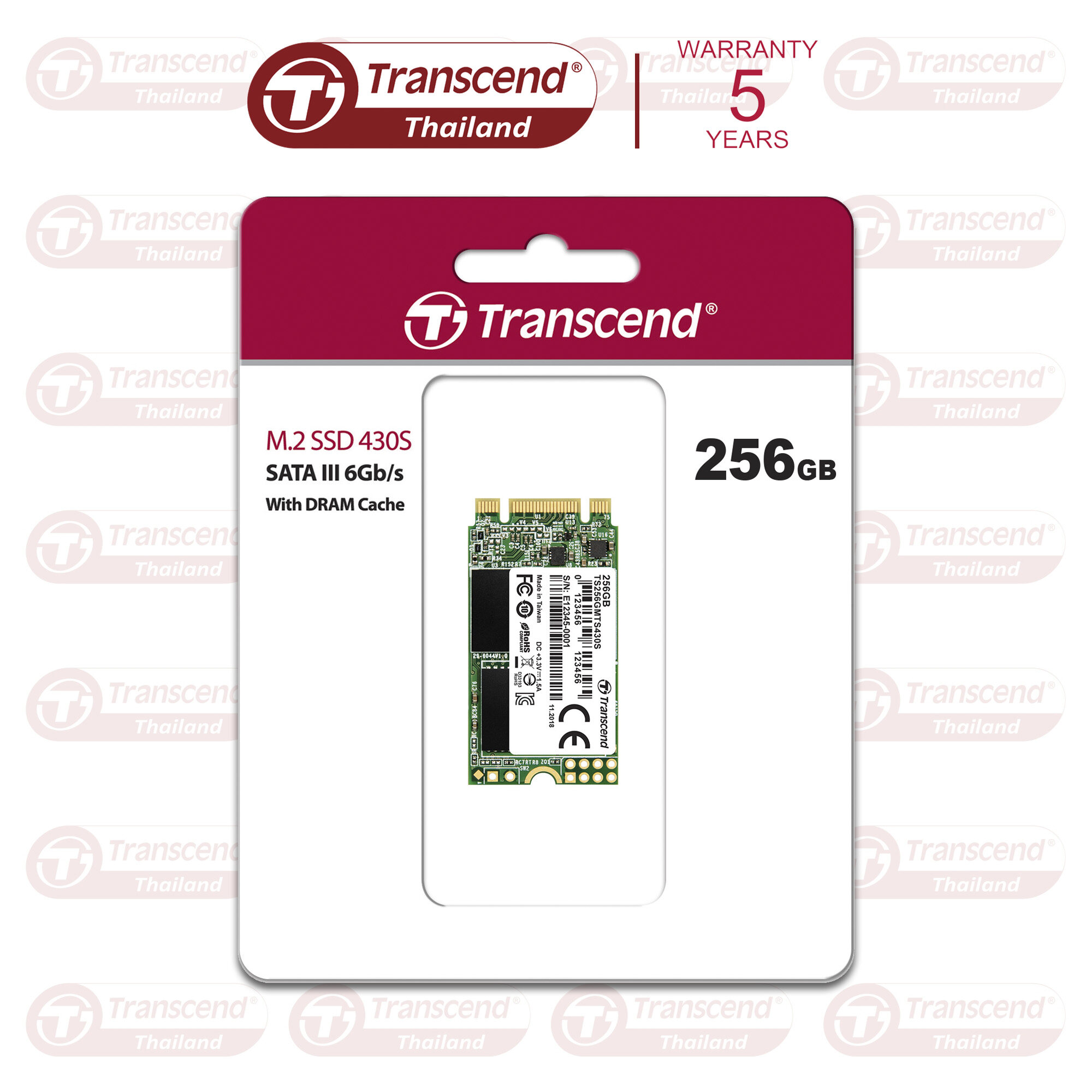 M.2 2242 SSD 256GB (R max 530 MB/s / W max 400 MB/s) : Transcend : รับประกัน 5 ปี - มีใบกำกับภาษี