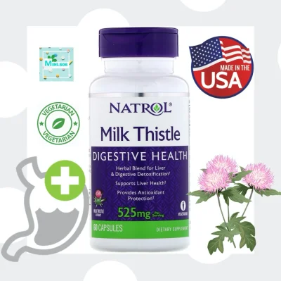 มิลล์ ทิสเทล - Natrol, Milk Thistle 525 mg x 60 Capsules