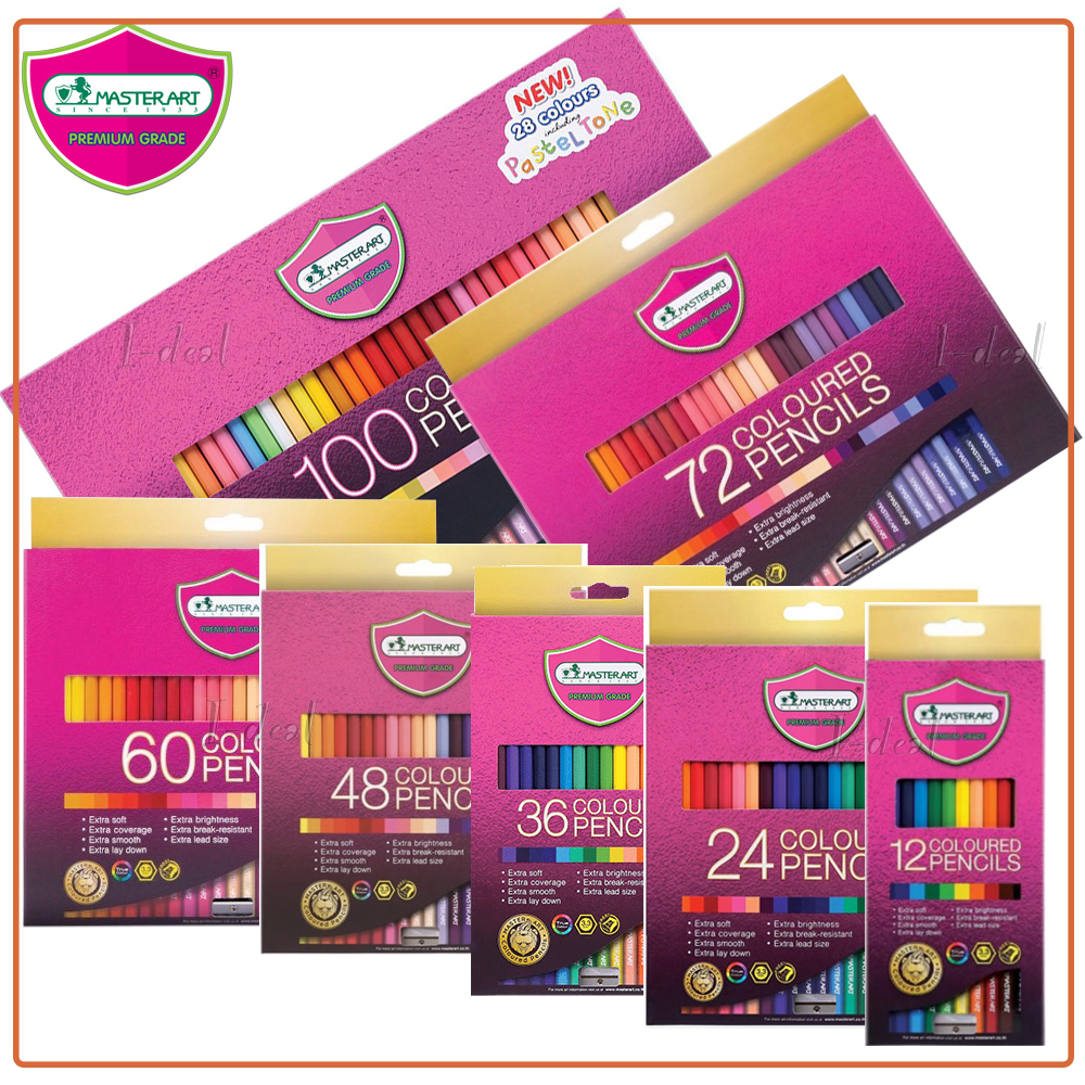 ดินสอสี สีไม้ มาสเตอร์อาร์ตซีรี่ส์ Master art series 12 24 36 48 60 72 100สี!! แบบแท่งยาว1หัว [รุ่นใหม่ สีสดกว่าเดิม]