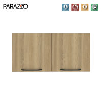 PARAZZO ตู้แขวนคู่ WPC รุ่น ENZO SERIES ขนาด 80x40ซม. สี Natural Oak มือจับสีดำ วัสดุไม้สังเคราะห์ กันน้ำ กันปลวก 100%