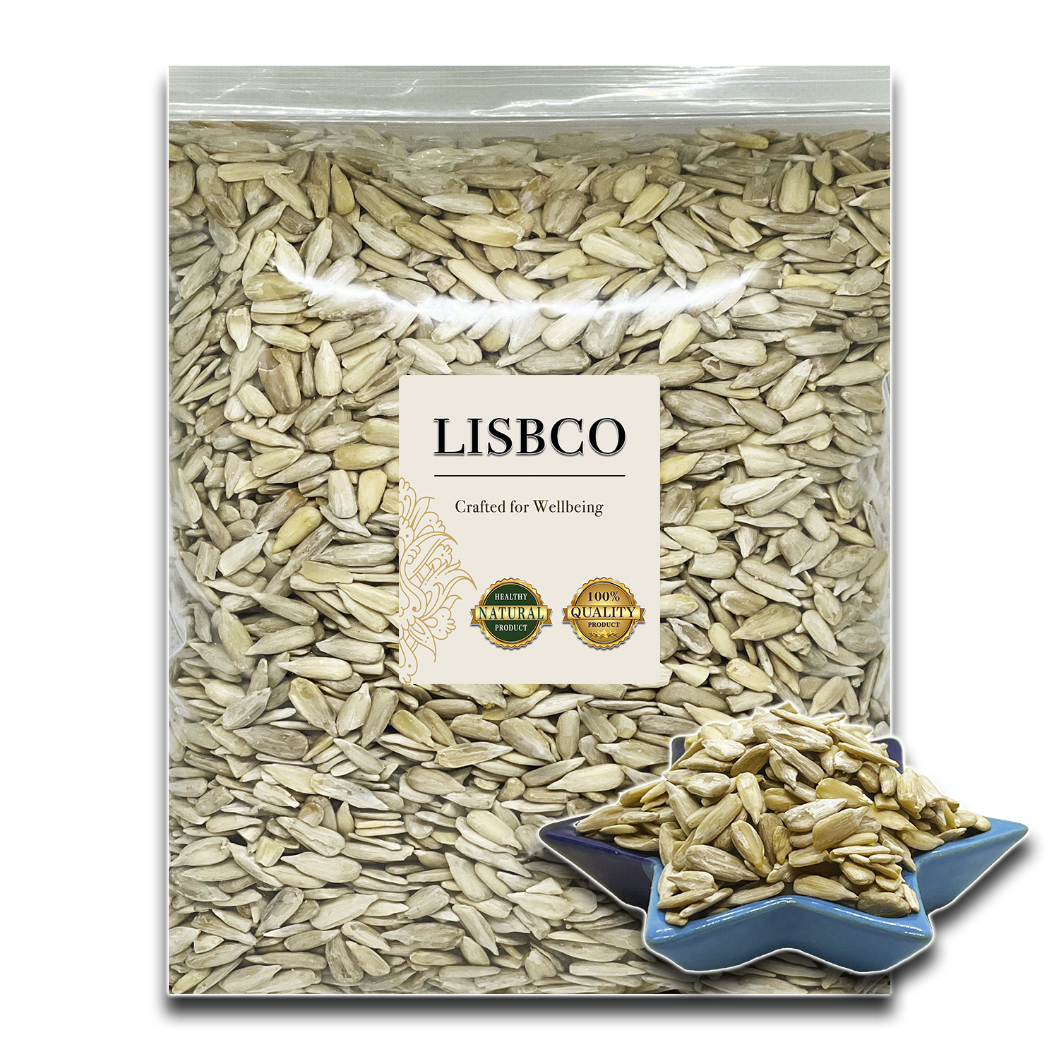 Sunflower Seeds 2 kg. Grade AA+ Shelled Sunflower Cereals and Nuts Beautiful Seeds Unbroken Snacks ราคา 84 บาท*ส่งฟรี