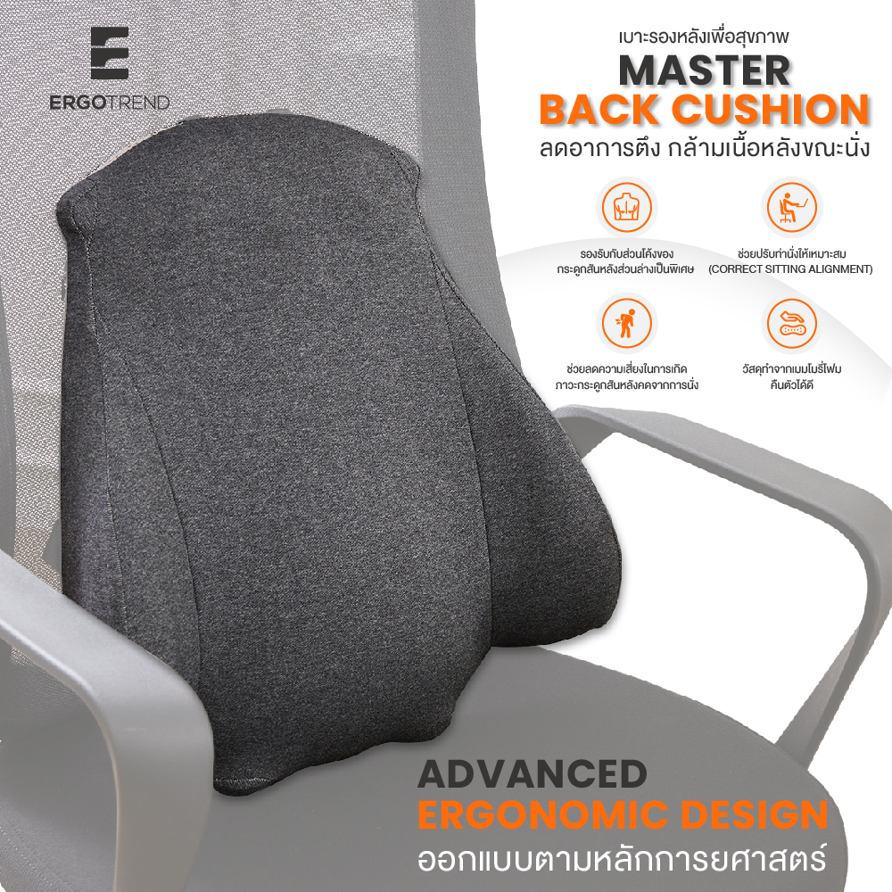ERGOTREND เบาะรองหลังเพื่อสุขภาพ รุ่น Master back Cushion ราคา 1,290 บาท*ส่งฟรี