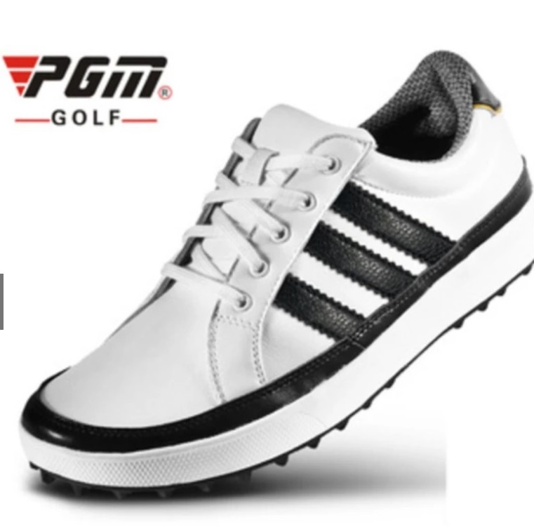 รองเท้ากอล์ฟ PGM GOLF MEN SHOES Exceed (XZ026) SIZE EU:39 - EU:44 สีขาวแถบดำ