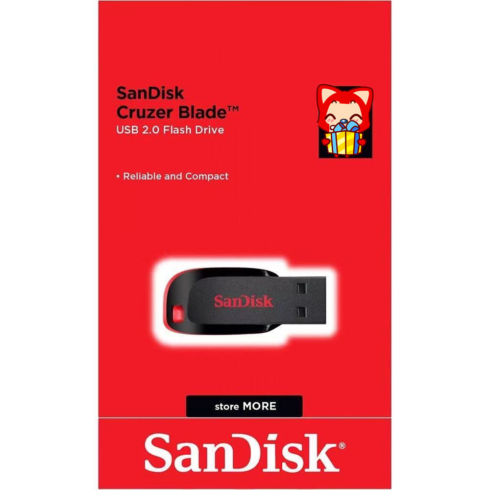 Memory Card Store SanDisk 128GB Flash Drive Cruzer Blade CZ50 (Black/Red) ( แฟลชไดร์ฟ usb Flash Drive )