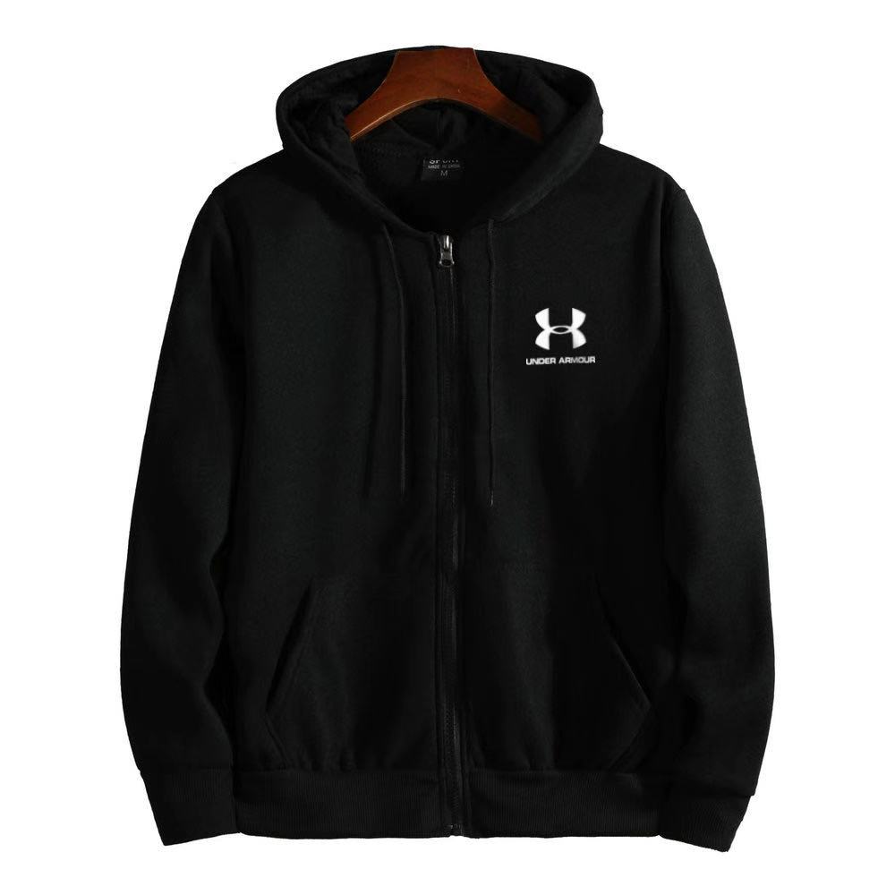 UNDER ARMOUR เสื้อยืดกีฬามีฮู้ดแขนยาวผู้ชายผู้หญิงลงลอง