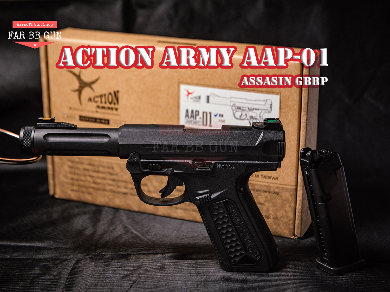 ของเล่น บีบีกัน Action Army AAP-01 Assassin GBBP สีดำ ระบบกรีนแก๊ส