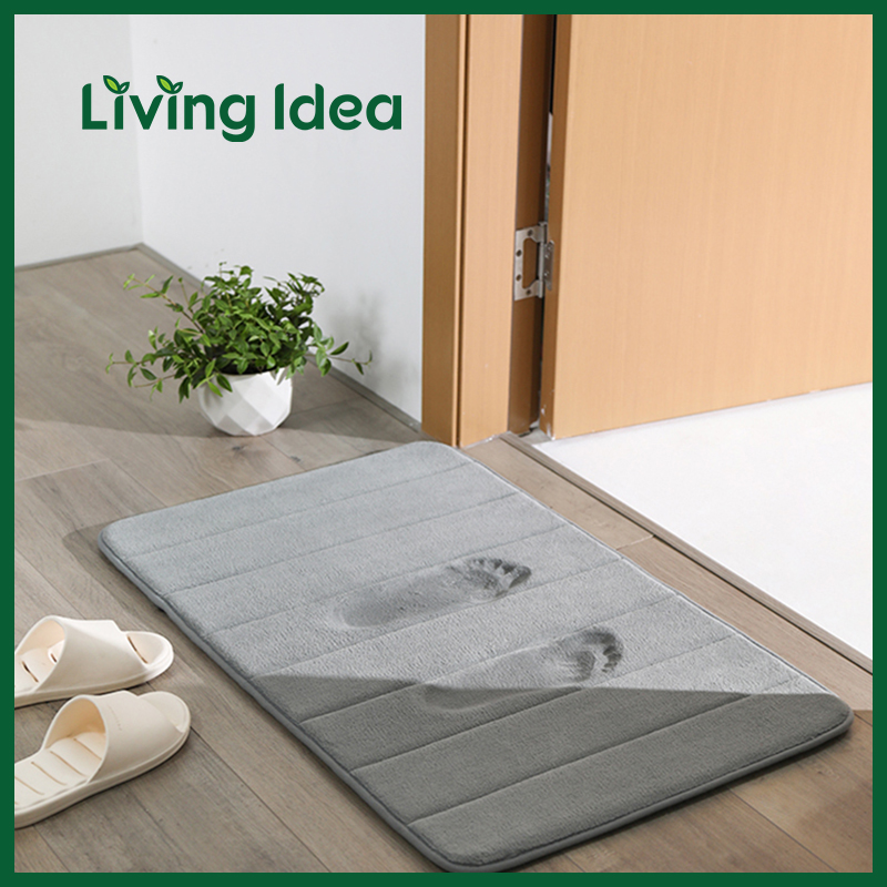 Living idea พรมเช็ดเท้า นิ่ม เมมโมรี่โฟม ดูดซับน้ำได้ดี พรมกันลื่น