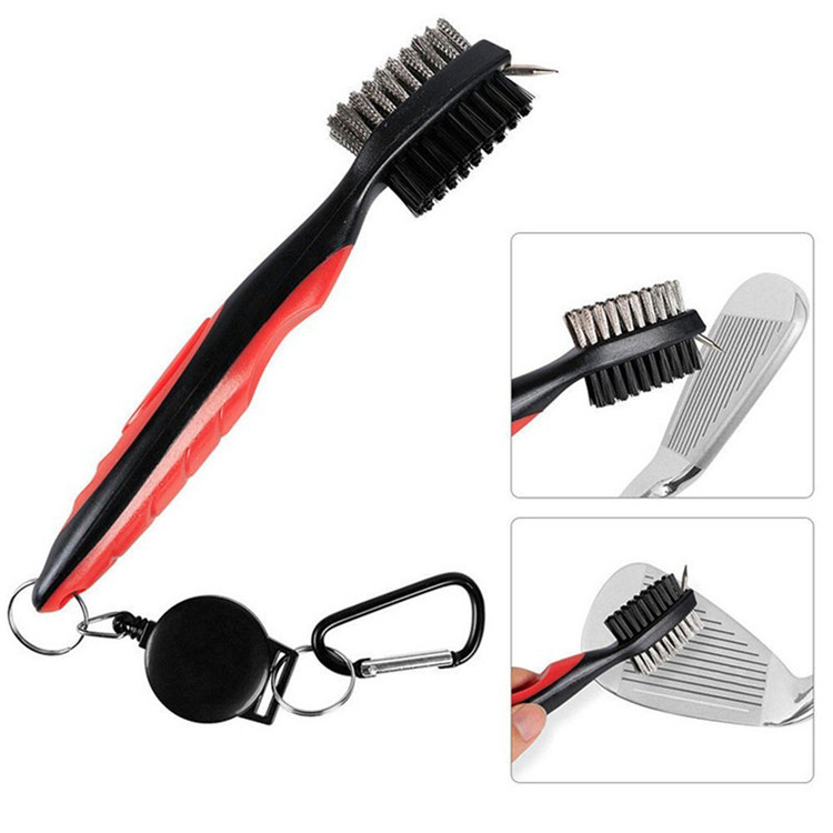 Golf Brushes Golf Club Cleaning Brush 2 Sided Retractable Tool Club Cleaner ราคา 155 บาท*ส่งฟรี