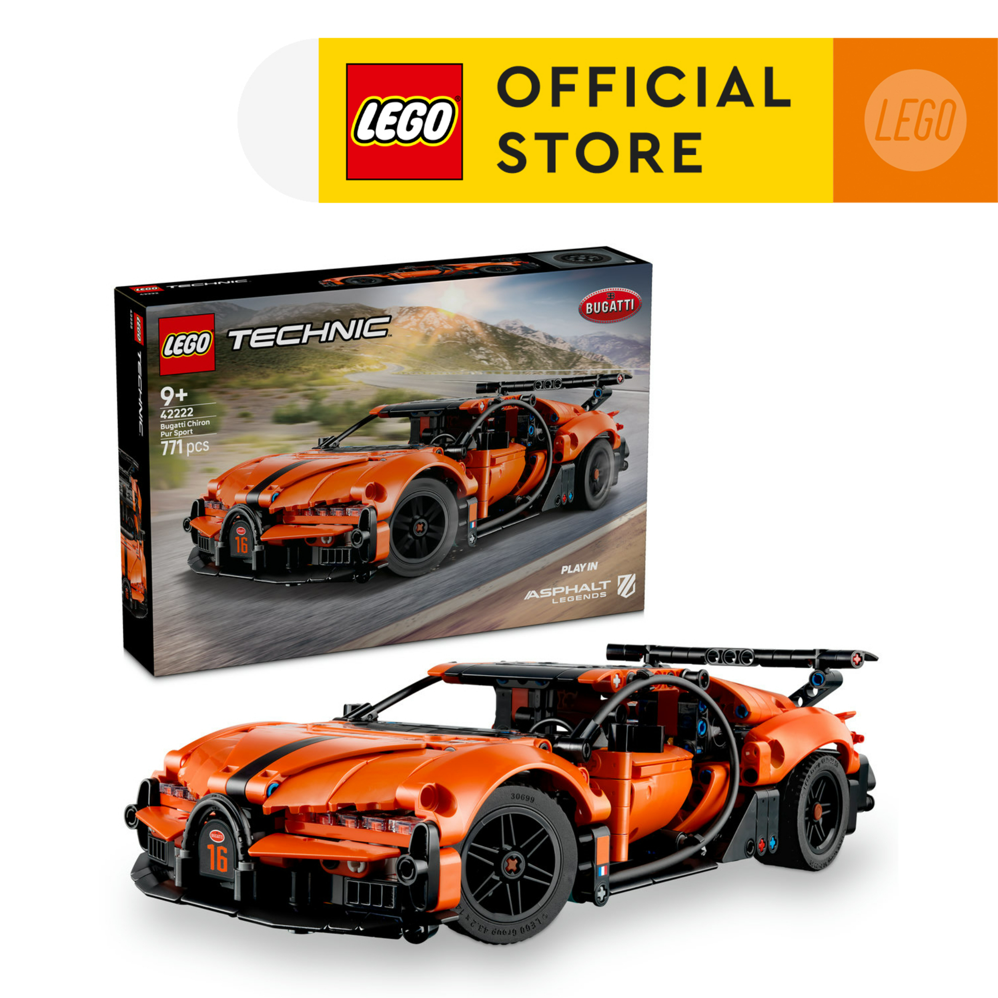 Lego Technic 42222 Bugatti Chiron Pur Sport Hypercar (771 Pieces), Building Blocks, Kids Toy ราคา 2,890 บาท*ส่งฟรี