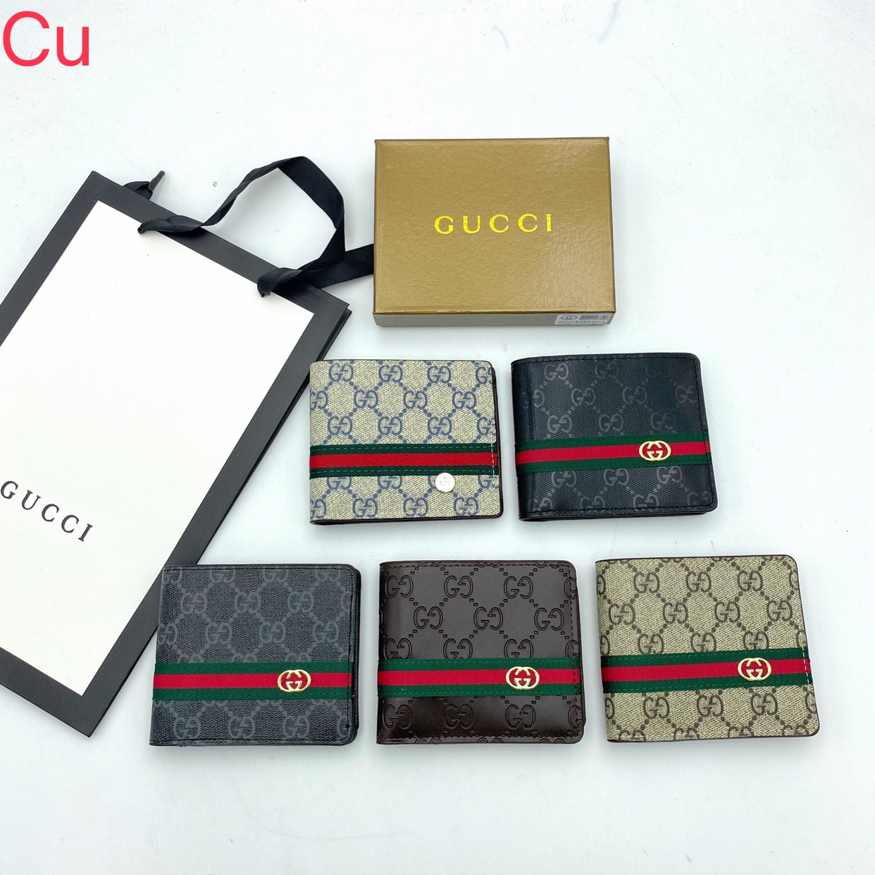 กระเป๋าสตางค์กุชชี่ gucci ผู้ชาย ใบสั้น แบบพับ หนังแท้100% พร้อมส่ง!!!