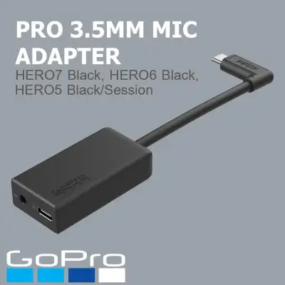 GoPro Pro 3.5mm Mic Adapter อะแดปเตอร์ต่อไมค์แยก GoPro (HERO7 Black/HERO6 Black/HERO5 Black/HERO5 Session)