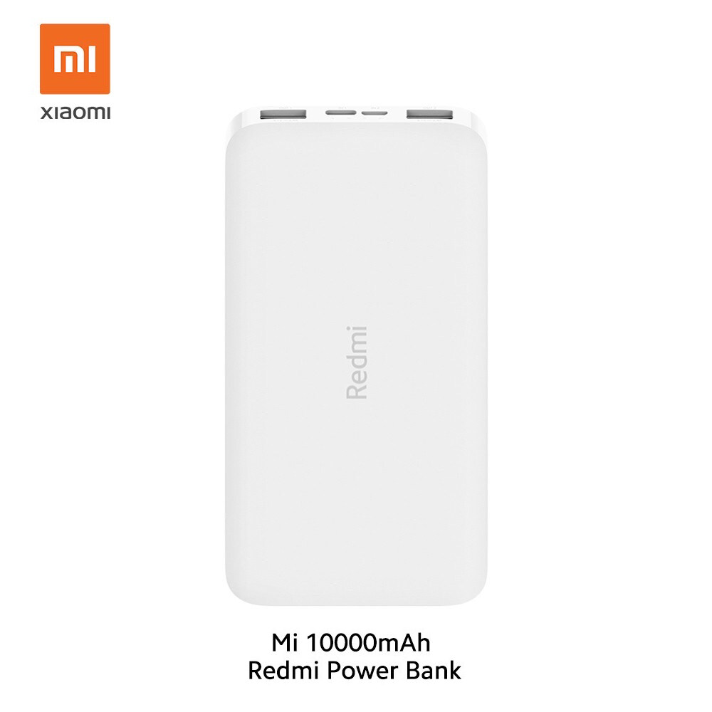 Xiaomi Mi 20000mAh Redmi 18W Fast Charge Power Bank-Xiaomi Mi 10000mAh Redmi Power Bank  White แบตเตอรี่สำรอง