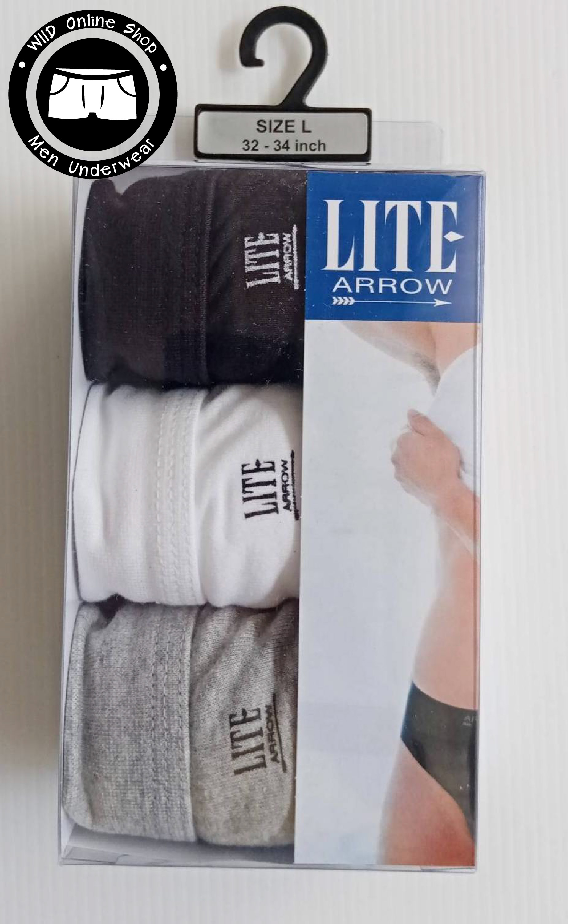 กางเกงในชาย ARROW LITE ทรง Half || แพค 3 ตัว ผ้า cotton ใส่สบาย