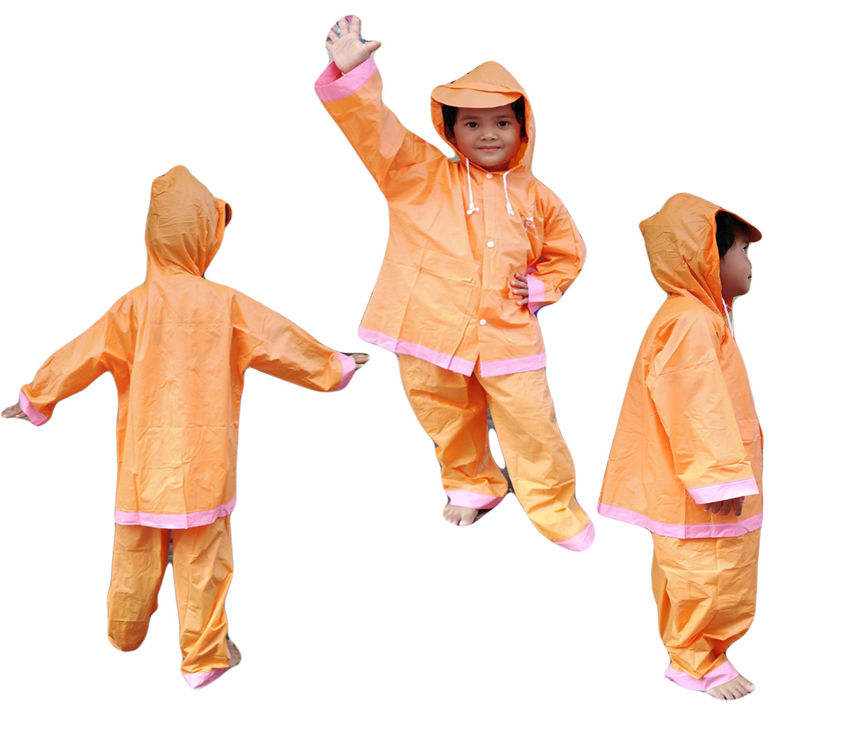 เสื้อกันฝนสำหรับเด็ก AS0066 Size 3 ผ้าหนา แยกส่วน เสื้อ และกางเกง พร้อมซองใส่ ใส่ได้ทั้งเด็กผู้ชายและเด็กผู้หญิง มีหลายสีให้เลือก