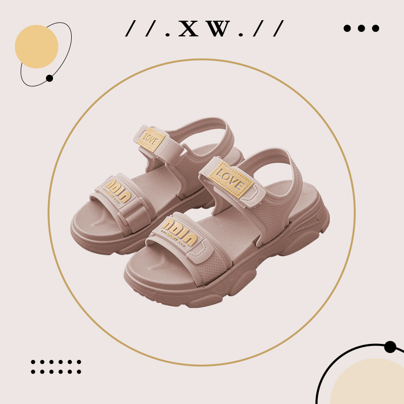 XWshop Ready To Ship 🌻 Women's Fashion Rudson Sandals Soft Floor Thick Floor Increased Height Not Heavy Foot Worn Then Zero Shade 🦋 ราคา 105 บาท*ส่งฟรี