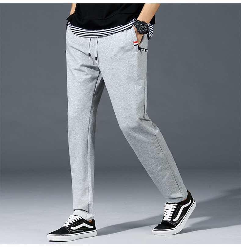 【M-6XL】กางเกงลำลองผู้ชายกางเกงกีฬาผ้าฝ้ายกางเกงทรงตรงสีทึบแฟชั่นเรียบง่ายทรงหลวมไซส์ใหญ่