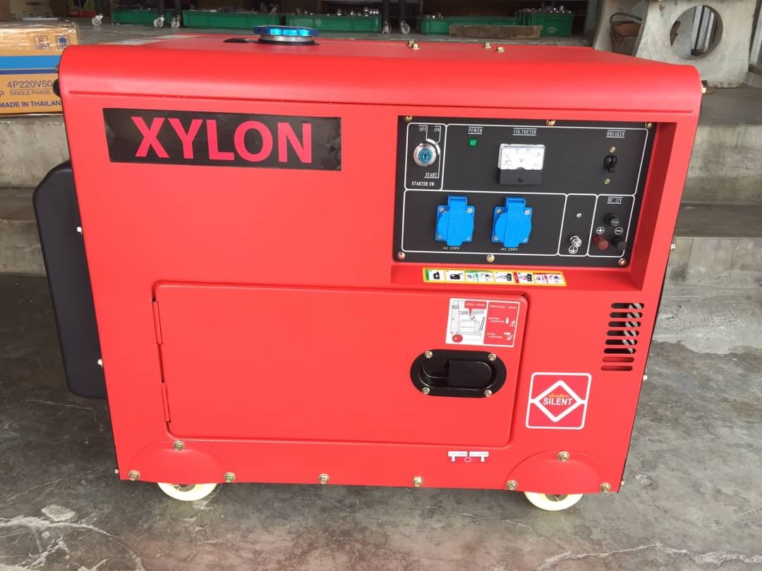 เครื่องปั่นไฟดีเซล รุ่นเก็บเสียง ขนาด 5000 วัตต์ 220V Silent Diesel Electric Generator ยี่ห้อ XYLON รุ่น XY6000-DS ราคา 39,999 บาท*ส่งฟรี