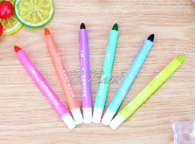Huilin Jet stick solid highlighter เซ็ทไฮไลท์สีเทียน ปากกาเน้นข้อความ เนื้อสีเทียน