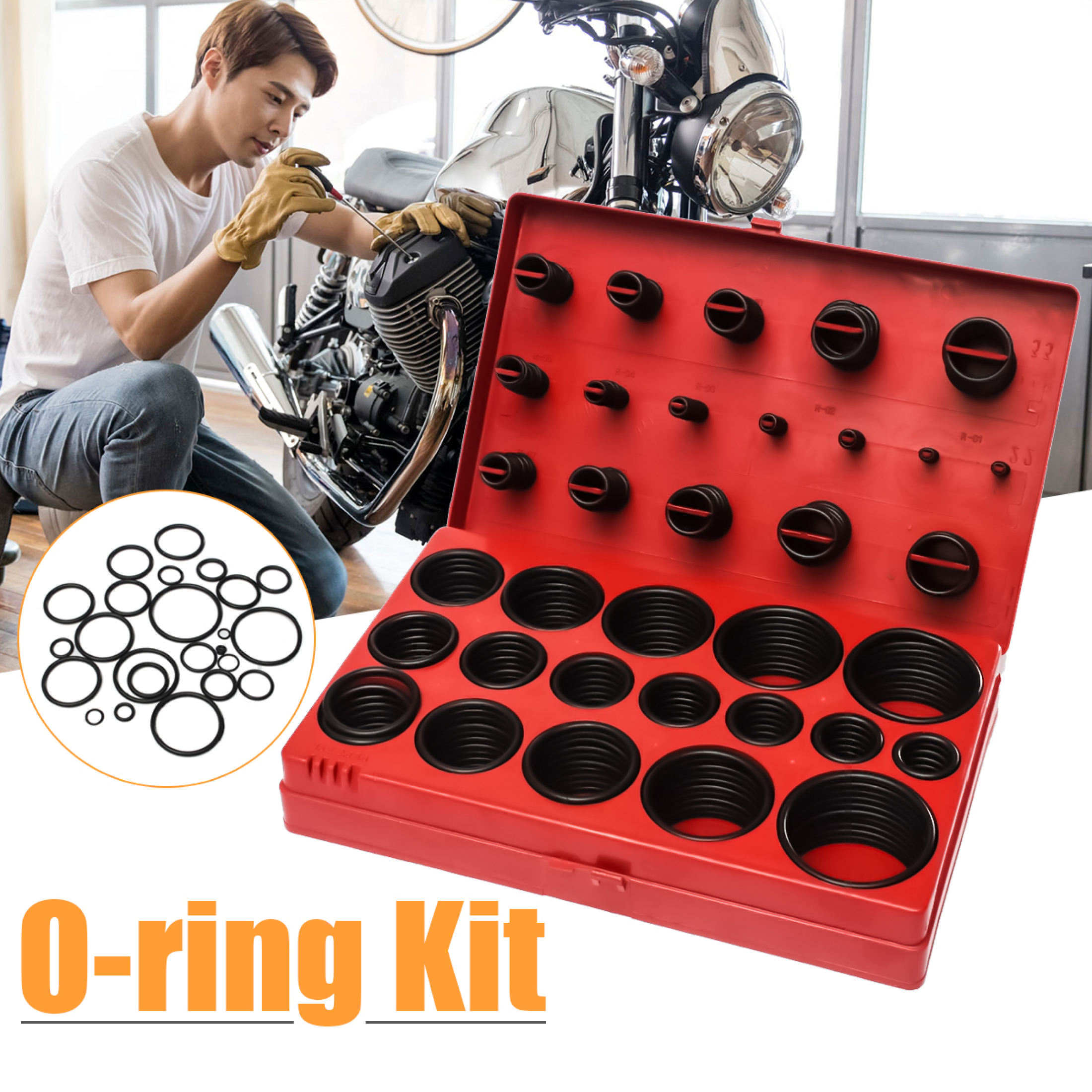 โอริง O-Ring ชุดยางวงแหวน จำนวน : 419 ชิ้น/กล่อง (กล่องแดง)