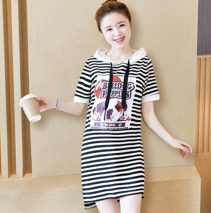 AVA Dress เดรส ลายน้องหมา เดรสมีหมวกฮู้ท เก๋มาก  เกาหลี แขนสั้น แฟชั่นเกาหลี สวยเก๋ ผ้านิ่ม ใส่สบาย รหัสสินค้า 135078