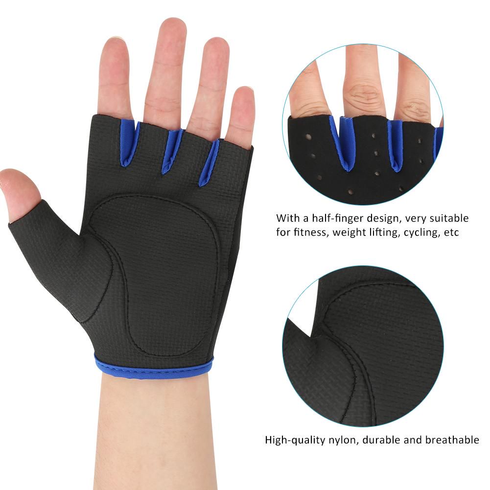【ของต้องซื้อ】2pcs Weight Lifting Half-finger Gloves Anti-Slip Breathable Fingerless Mittens