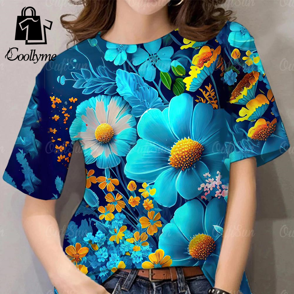 2568 floral tops, 2025 Songkran women's T-shirt, daily casual short sleeve summer fashion o-neck tops ราคา 96 บาท*ส่งฟรี