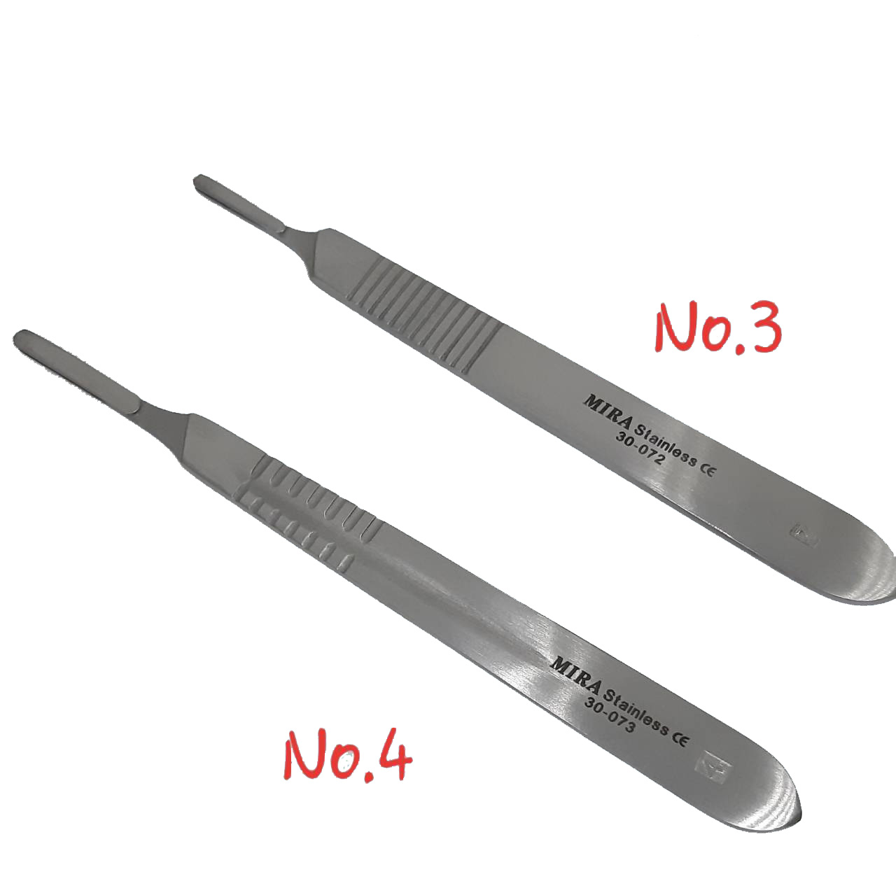 ด้ามมีดผ่าตัด MIRA ทำจากสแตนเลสอย่างดี Scalpel Handle ทางการแพทย์ เลือกเบอร์ได้มี#3,#4