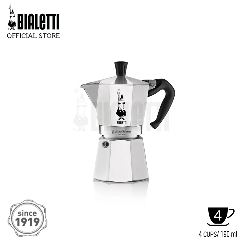 Bialetti หม้อต้มกาแฟ Moka Pot รุ่นโมคาเอ็กซ์เพรส ขนาด 4 ถ้วย