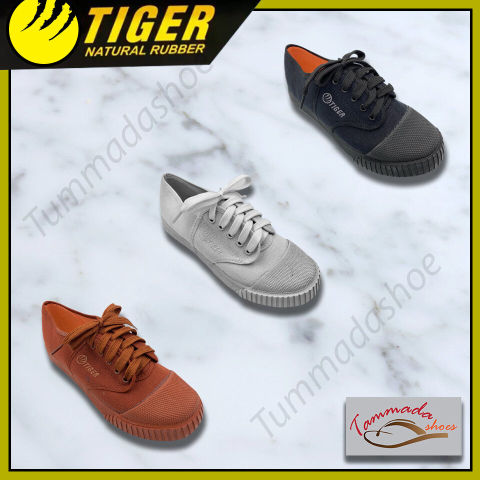 ส่งฟรีสู้โควิด รองเท้าผ้าใบนักเรียน Tiger 205 รองเท้านักเรียน รองเท้าผ้าใบแบบผูกเชือก รองเท้าฟุตซอลนักเรียน รองเท้าผ้าใบนักเรียนราคาถูก