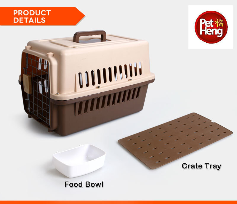 [1ชุดเบอร์0]กรงหิ้ว กล่องใส่สัตว์เลี้ยง กรงเดินทาง สำหรับสุนัข กระต่าย นก และแมว#เบอร์0 / Small Airline Approve Dog Cat Crate Pet Carrier Cage With Bowl and Tray#0