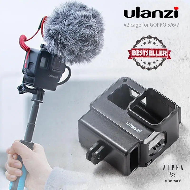 Ulanzi GoPro V2 เคส อุปกรณ์เสริม กล้องแอคชั่น สำหรับ GoPro 7/6/5 กันรอย กันกระแทก นำ้หนักเบา รองรับการติดตั้งอุปกร์เสริมอื่น เช่น ไฟ ไมโครโฟน ขาตั้งกล้อง Vlog Case / ALPHAWOLF