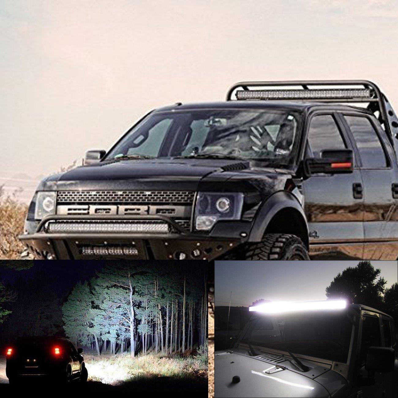 Straigh 3D LED Light Bar Spot Flood Combo Beam 288 watt 50 Inch. For Jeep SUV ATV Truck Work Driving Light ไฟรถยนต์บาร์ยาว ไฟหน้ารถ บาร์รถยนต์ 288 วัตต์ ทรงตรง เน้นเเสงพุ่งเเละกระจายในโคมเดียว รุ่น SuperBright คุณภาพสูง มีประกันสินค้า เเสงขาว จำนวน 1 โคม