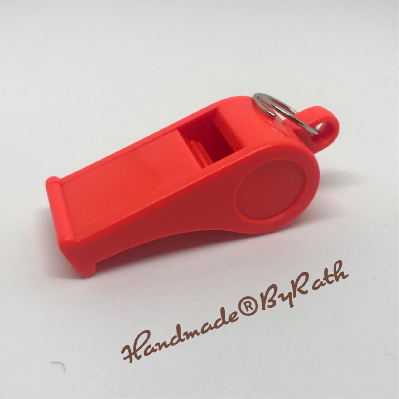 1 Pcs. นกหวีด Handmade®️ สีส้มสะท้อนแสง พร้อมห่วงWhistle Handmade®️ Reflective Orange color