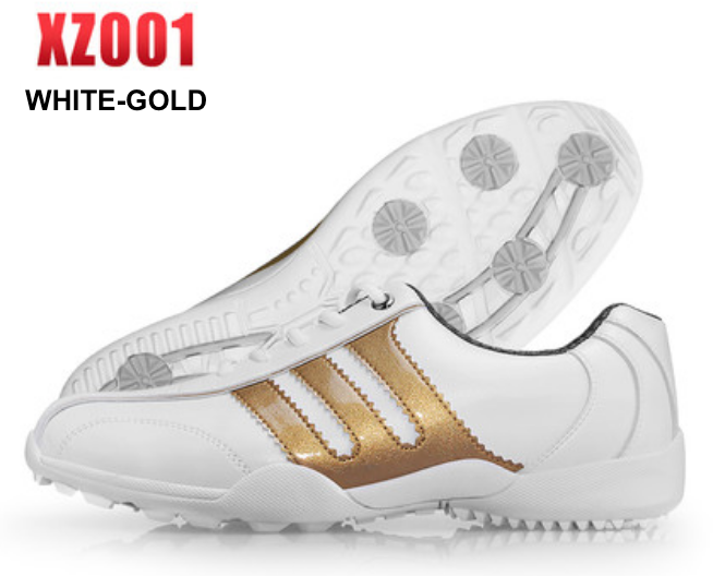 EXCEED รองเท้ากอล์ฟหนัง PGM XZ001 (ขาวแถบทอง)