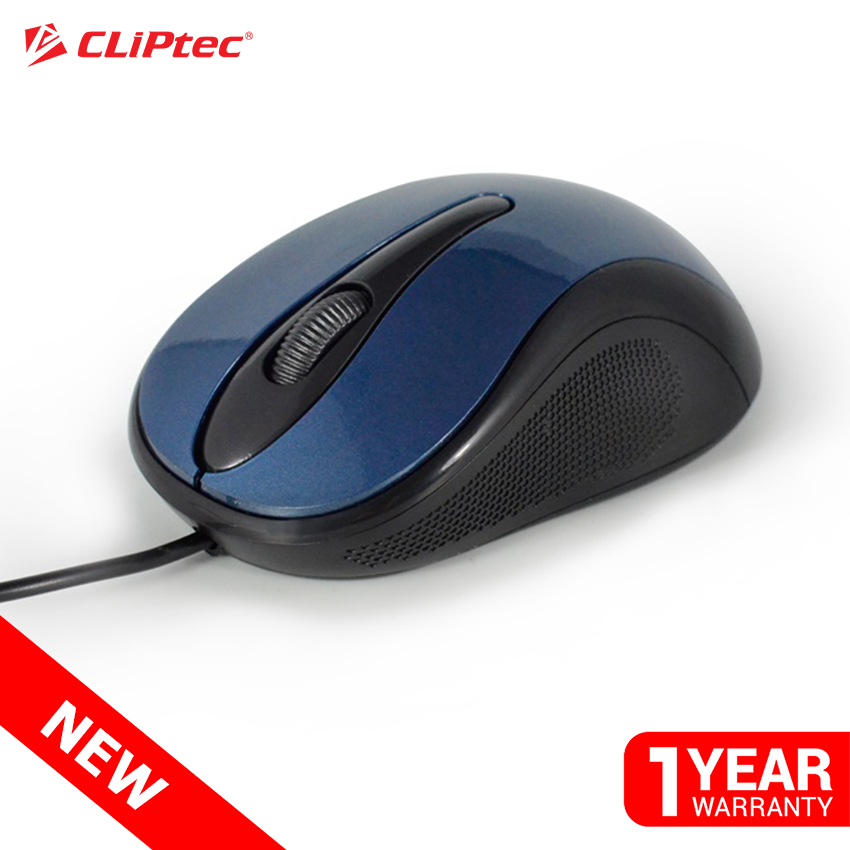 CLiPtec-RZS961-VIVA Optical Mouse เมาส์สาย ออปติคอล หัว USB 2.0 ความละเอียด 1000dpi รูปทรงจับถนัดมือ กะทัดรัด ใช้งานได้ทั้งมือซ้ายและมือขวา สายยาว 145 cm