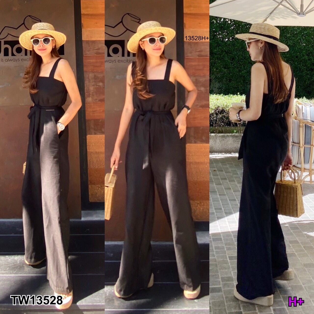 TW13528 Jumpsuit จั๊มสูททรงสวยมากกก จั๊มสูทยาวสายเดี่ยว+เชือกผูกเอว